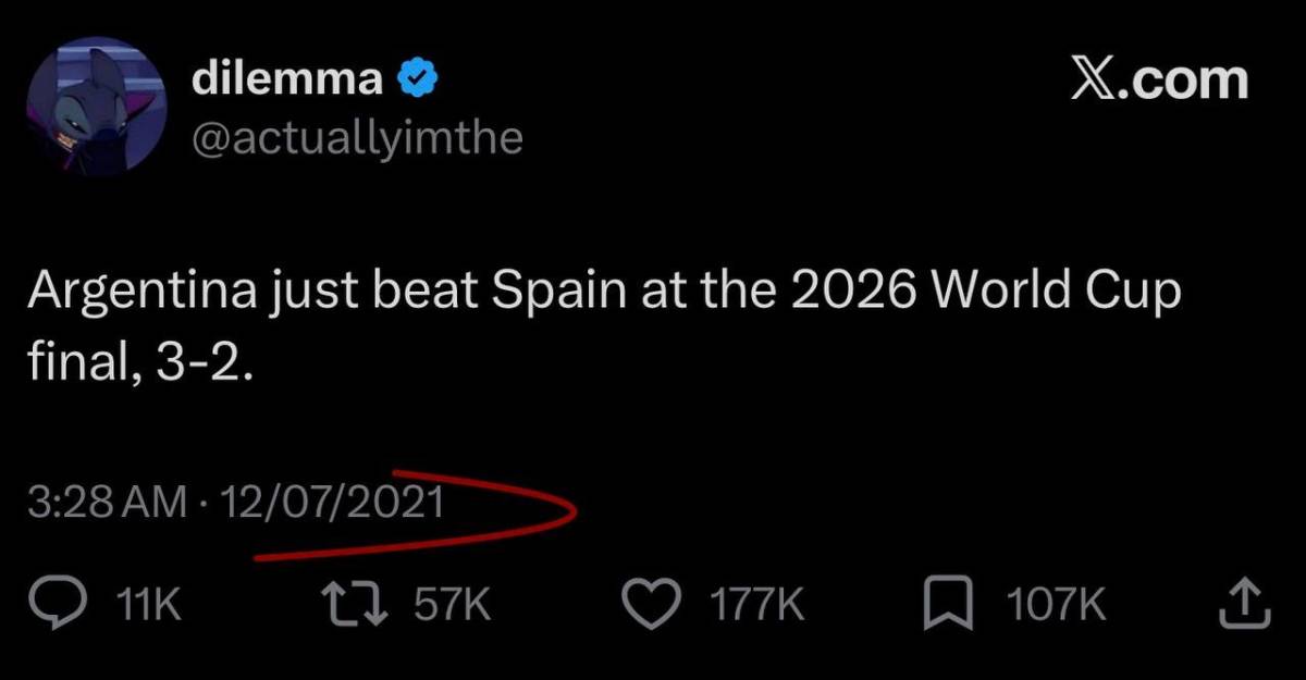 Meanwhile, a new time traveler has been unlocked.
A post on X dated this year predicted Argentina w...