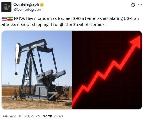 ๐ Meanwhile, oil prices, which had previously dropped on talks of a potential truce between Iran an...