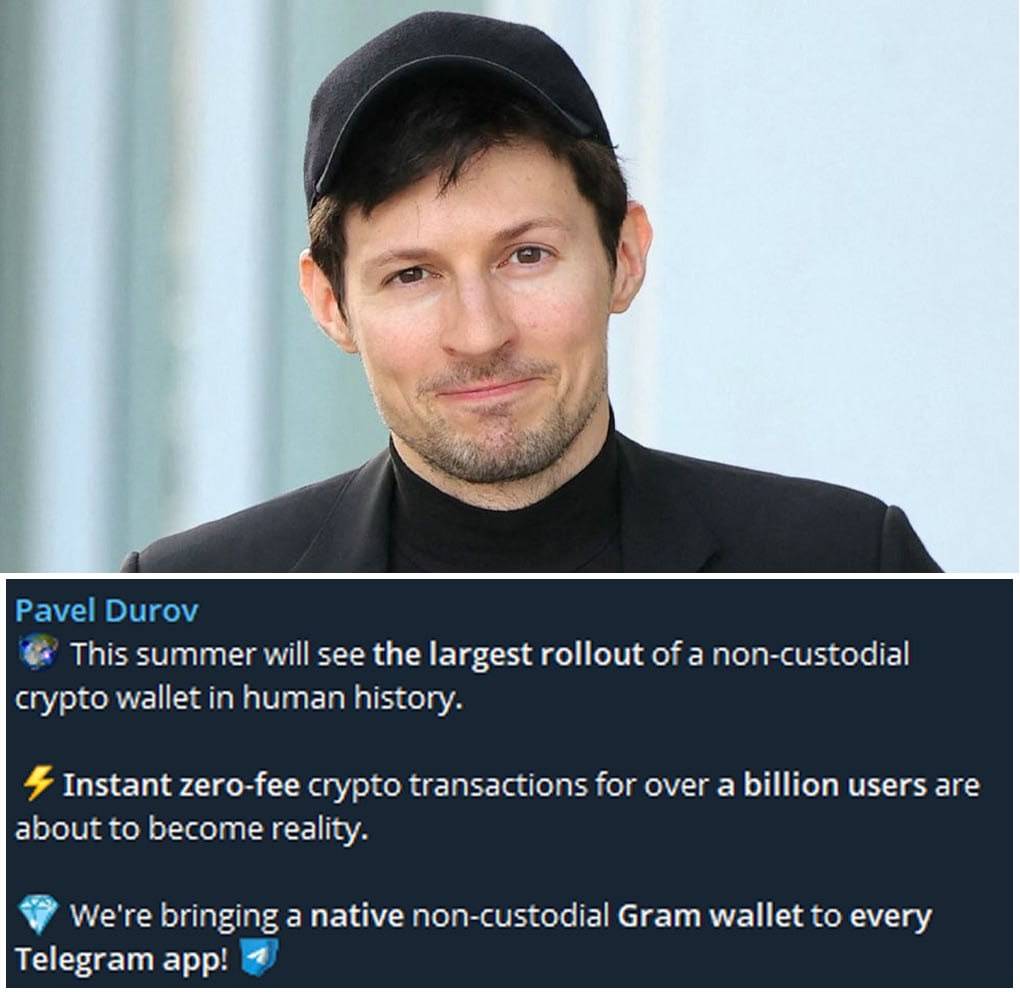✈️ Durov announced a native non-custodial Gram wallet will be integrated into all Telegram apps.
O...