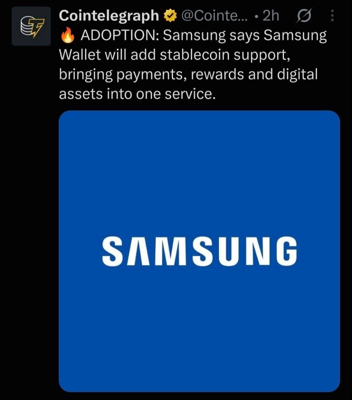 Samsung reveals plans to bring native stablecoin support 👀