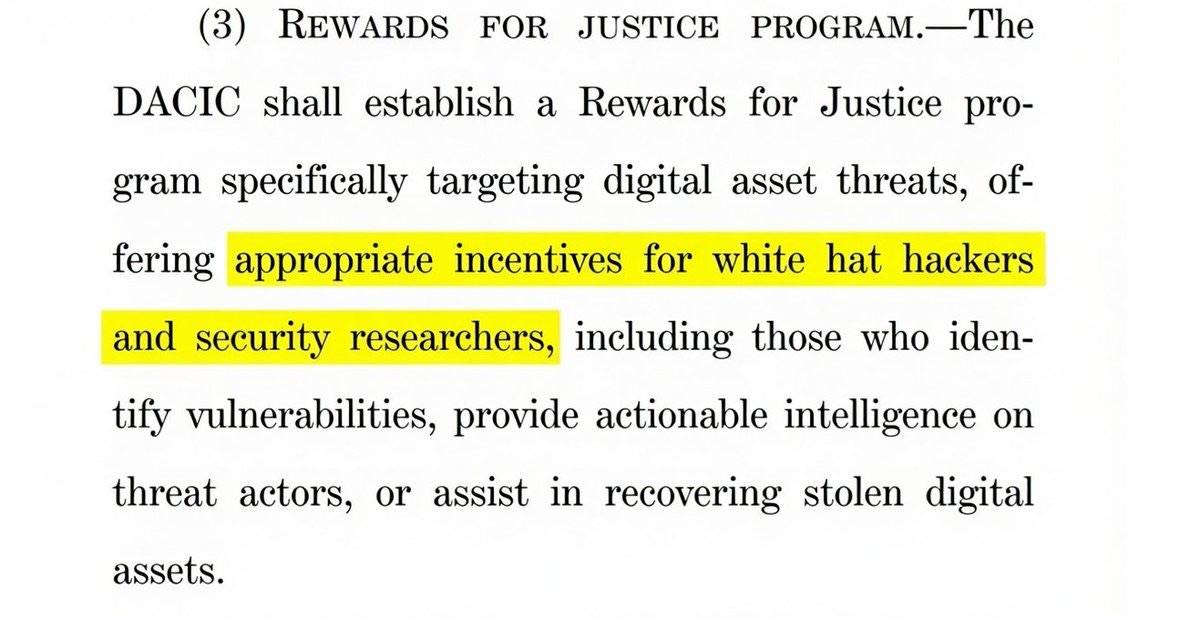 ๐ป Clarity Act draft includes rewards for white hat hackers
The proposal had input from J. Christop...