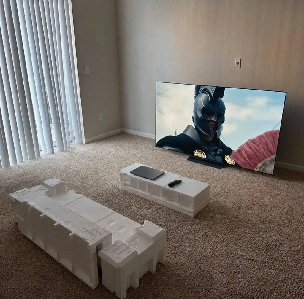 ๐ Did you know the new TV came with a table and sofa?
Who else is feeling this right now? ๐คฃ