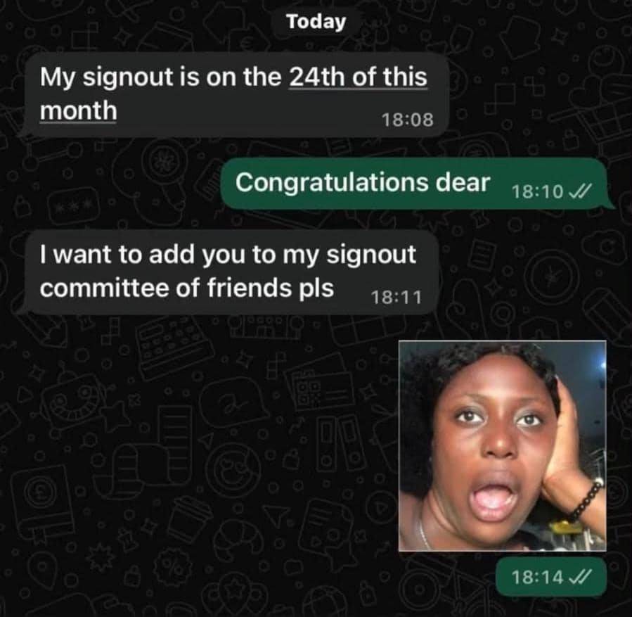 This just made me remember waking up yesterday afternoon to see myself added to a marriage committee...