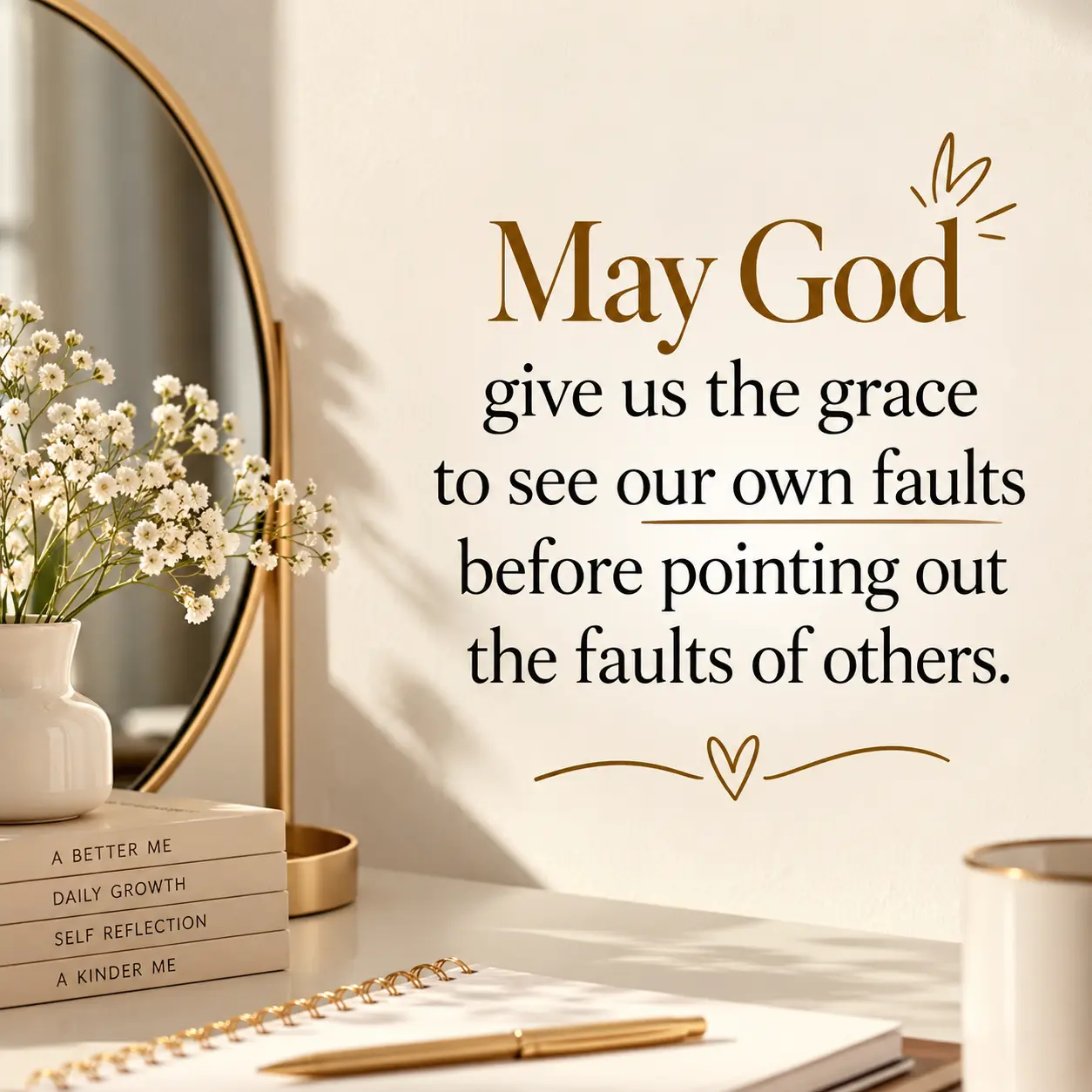 One thing we should always pray for is the grace to see our own faults before pointing out the fault...