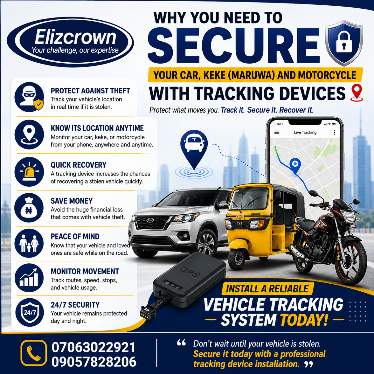 Why You Need to Secure Your Car, Keke (Maruwa) and Motorcycle with a Tracking Device
๐ Protect Agai...