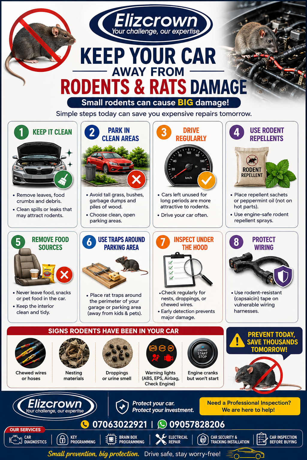 Rodents such as rats and mice can cause expensive damage by chewing electrical wires, insulation, ho...