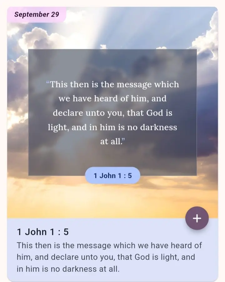 This then is the message which we have heard of him,and declare unto you,that God is light,and in hi...