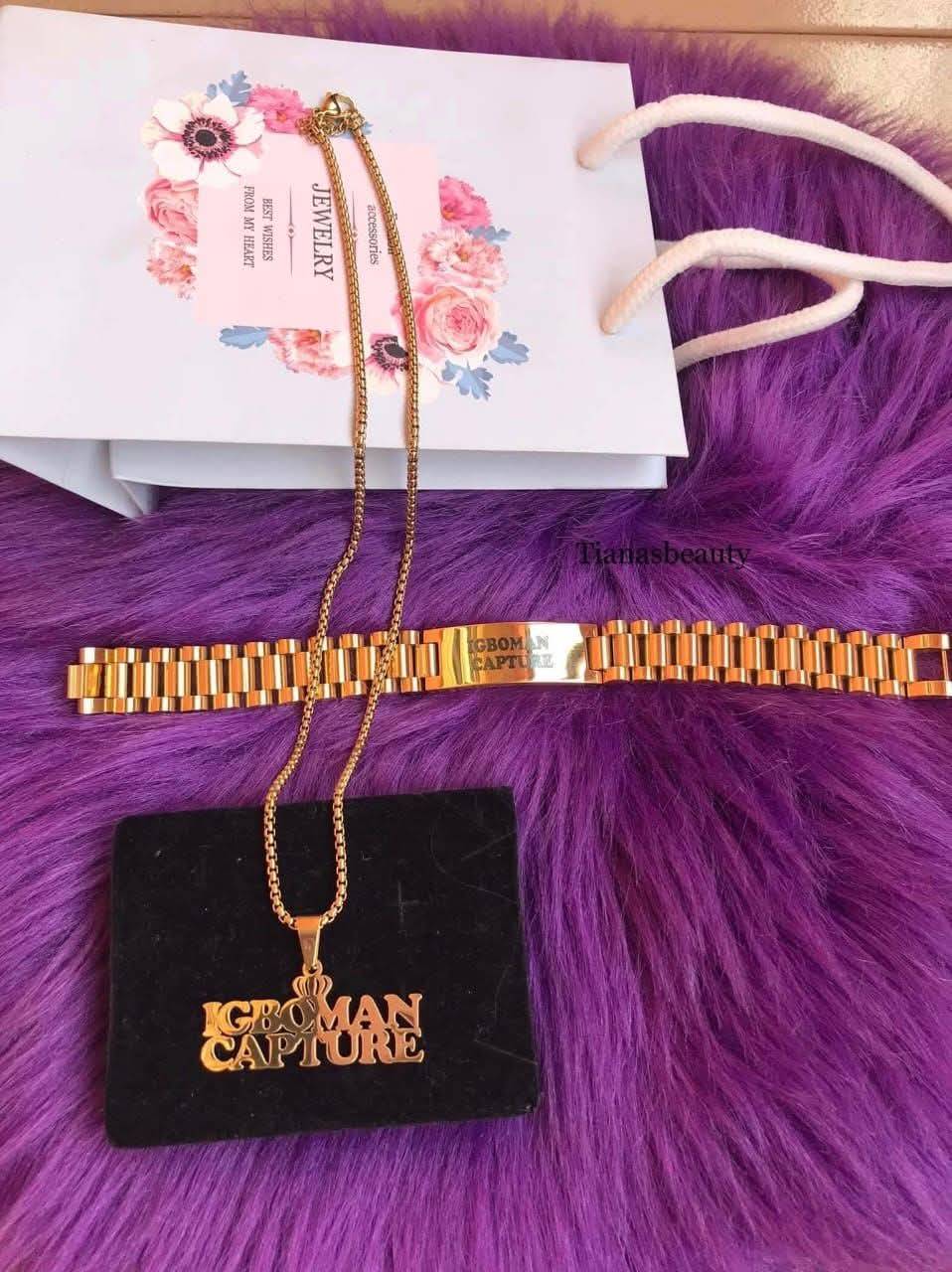 Custom made jewelry
What name will you like to customise?
It doesn't tarnish
It's double plaited...