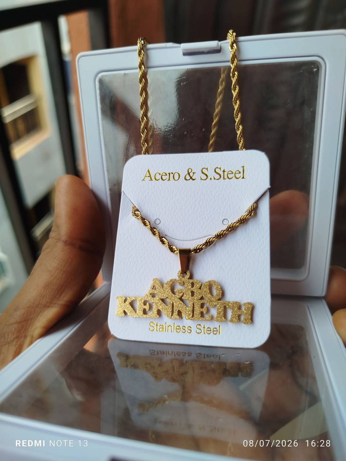 Will you like to own a custom made jewelry.
Customised frosted necklace, available on request with...
