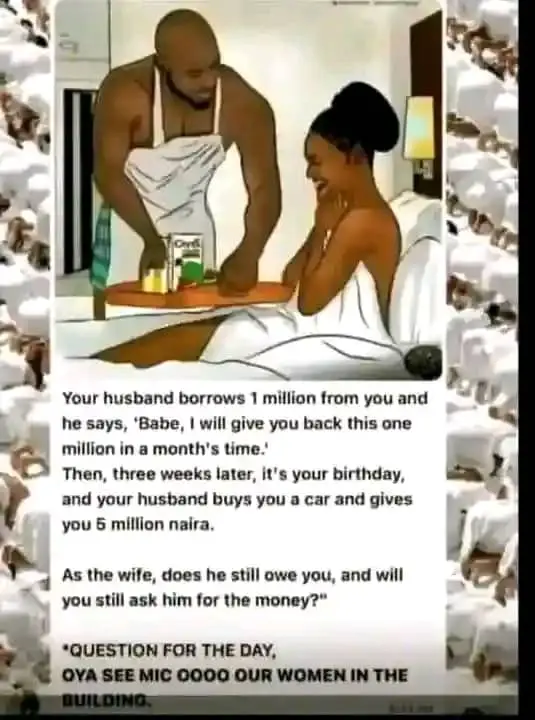 ๐๐๐ Shey na borrow he talk o! The 1 million no be birthday gift, abeg. Debt is debt until he pays...