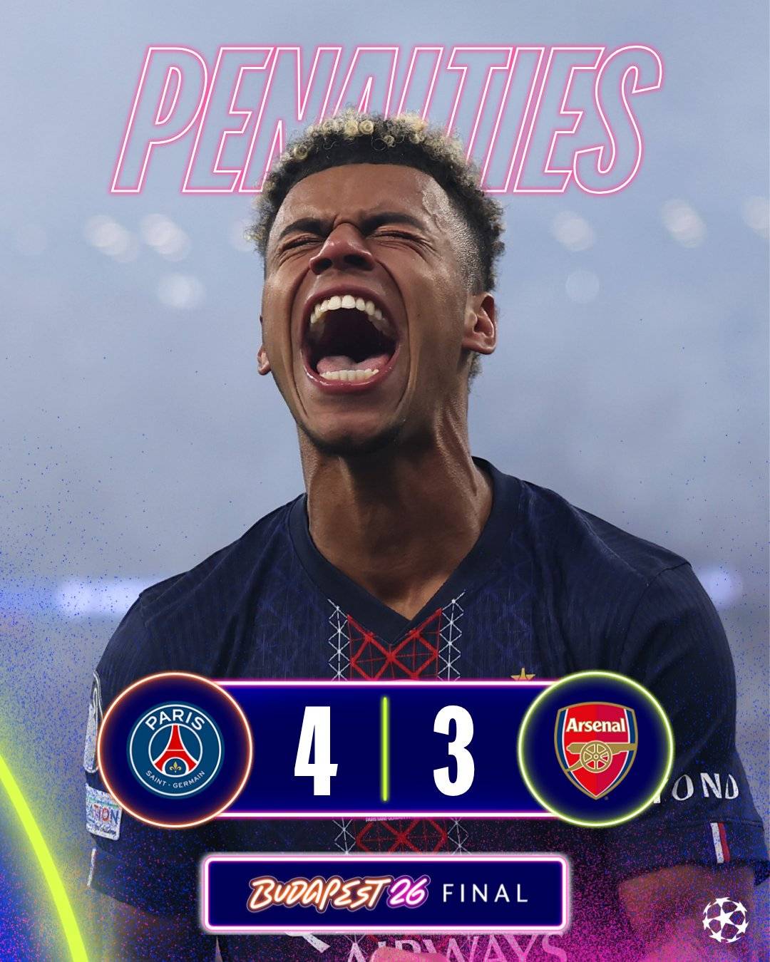 #PSG are champions of the 2026 after defeating #Arsenal on penalty 4-3
Did you watch it, what do yo...