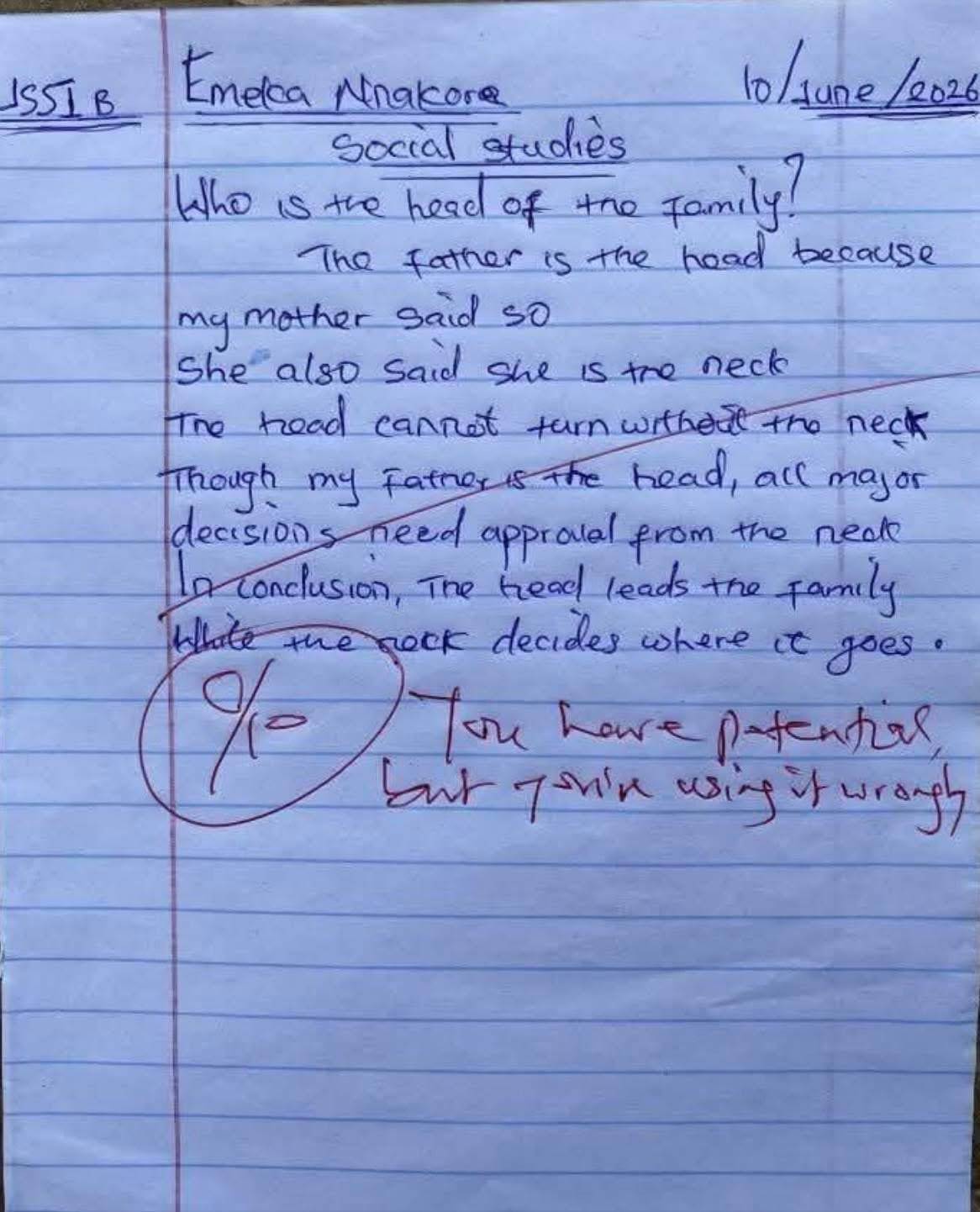 This student scored 0/10 for this answerπππ
Was the teacher right for marking it wrong, or was t...