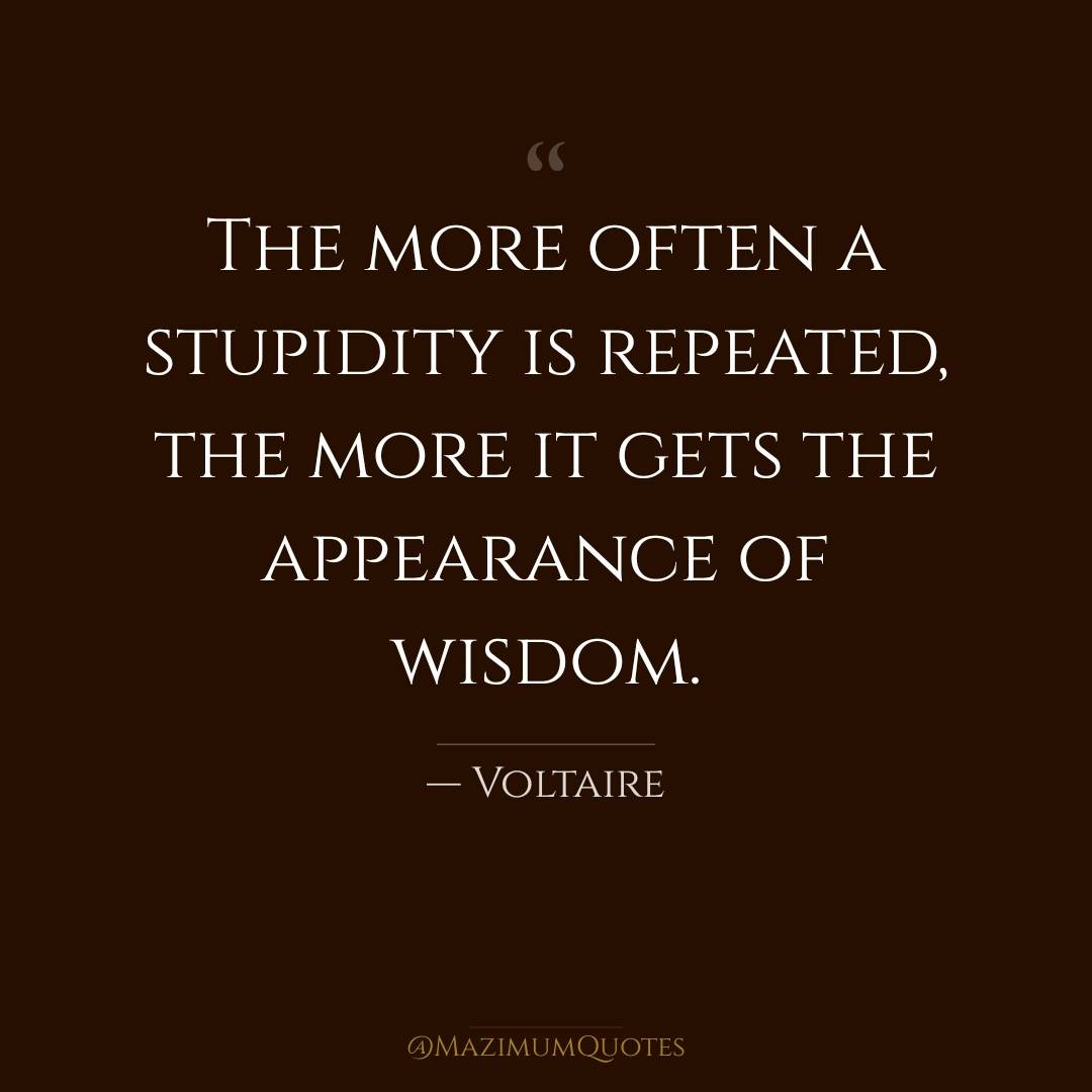 Repetition of stupidity...