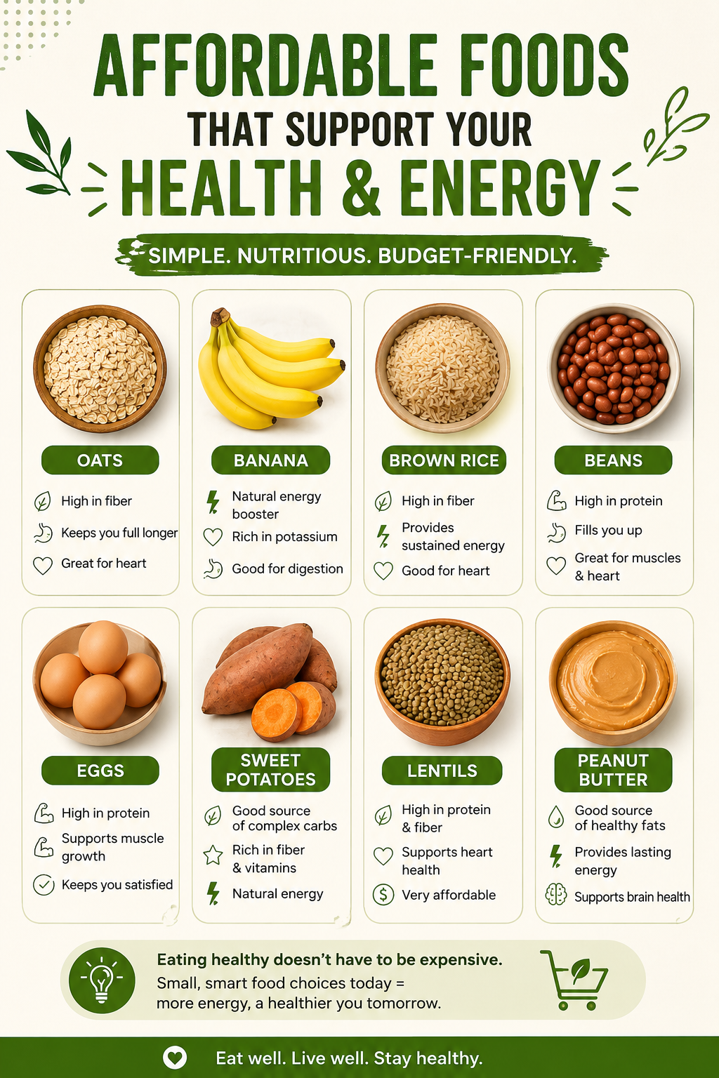 Healthy living doesn’t always mean expensive shopping 🥚🍉
Here are affordable foods that support y...