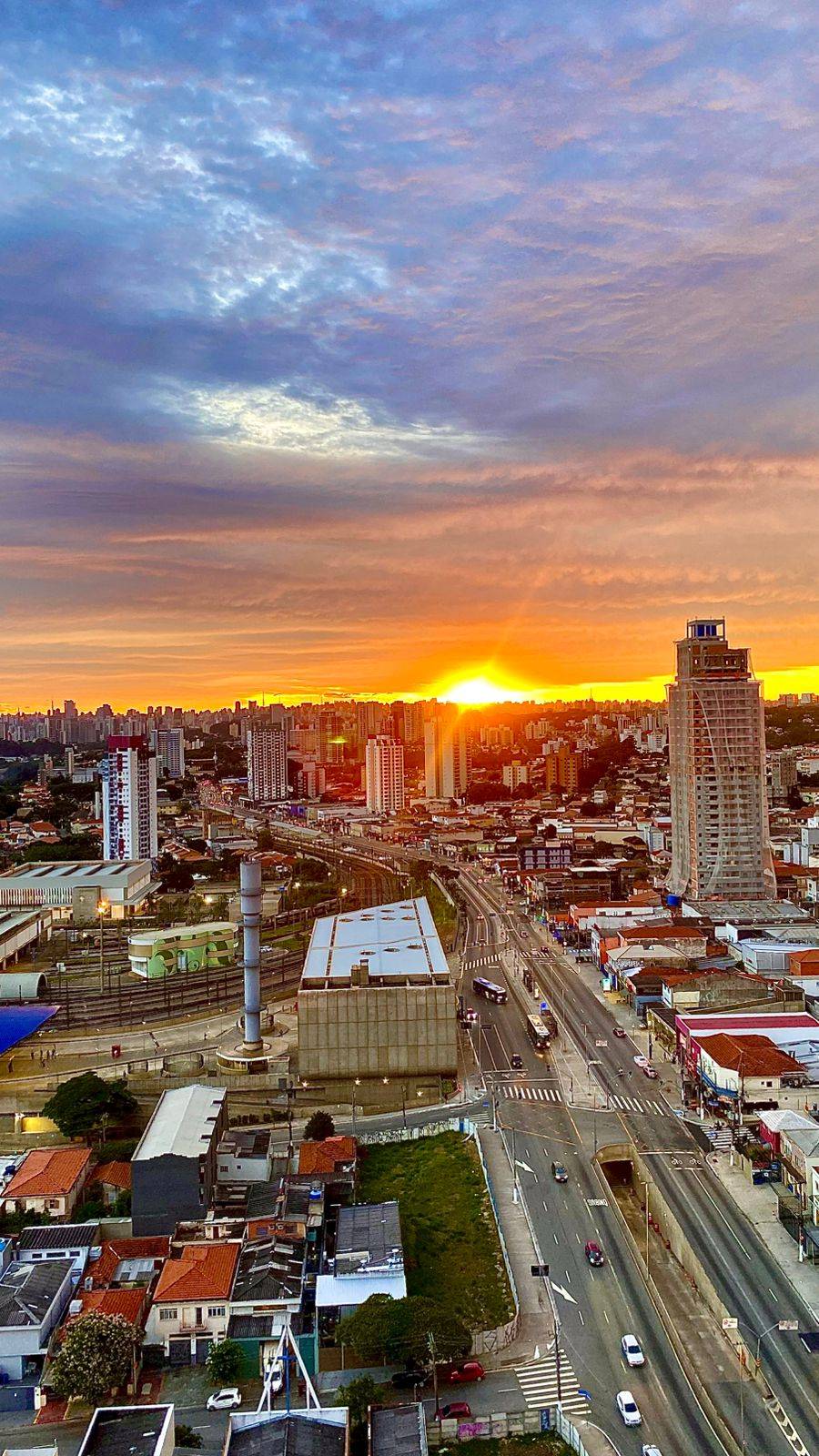 The sun rising over São Paulo this morning.