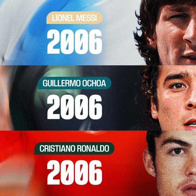 Messi ✔️ Ochoa ✔️ Ronaldo ✔️
The only players to be named to six FIFA World Cup squads. 🦾