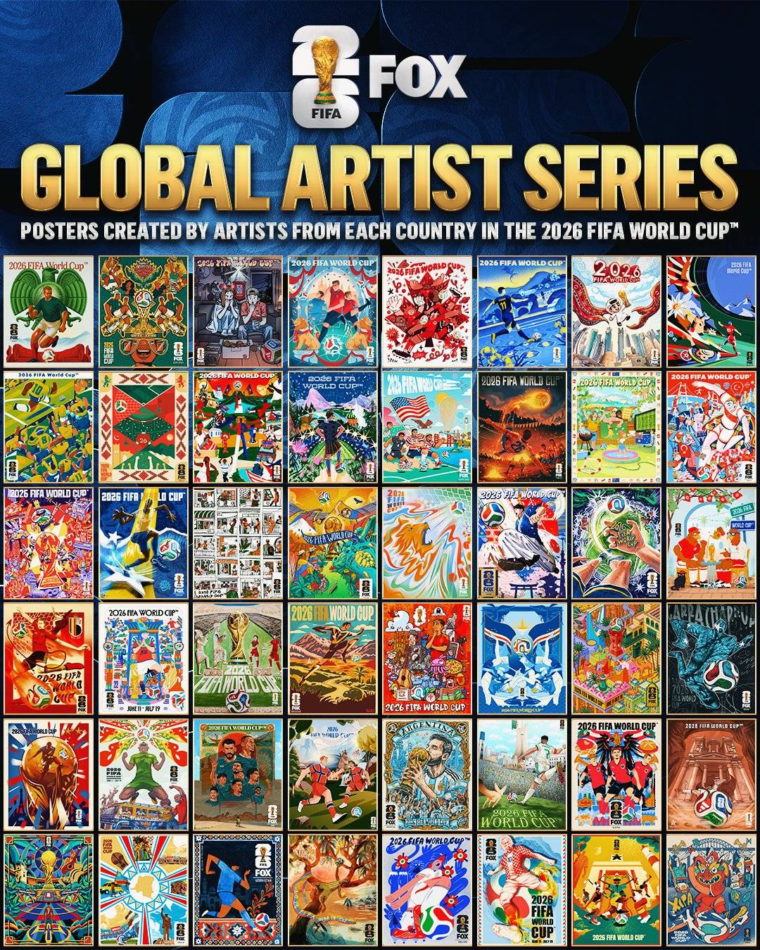 Presenting the complete FOX Sports Global artist series: 48 pieces of artwork representing every sin...