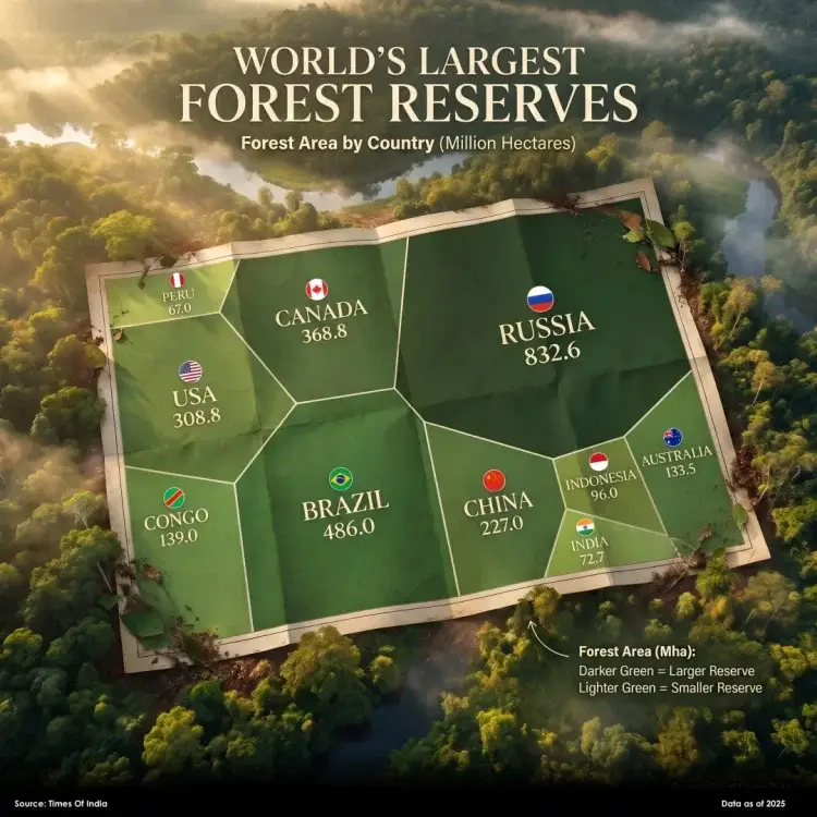 The World's Forest Giants: Who Holds Earth's Green Wealth?
Forests are more than just trees.
They...