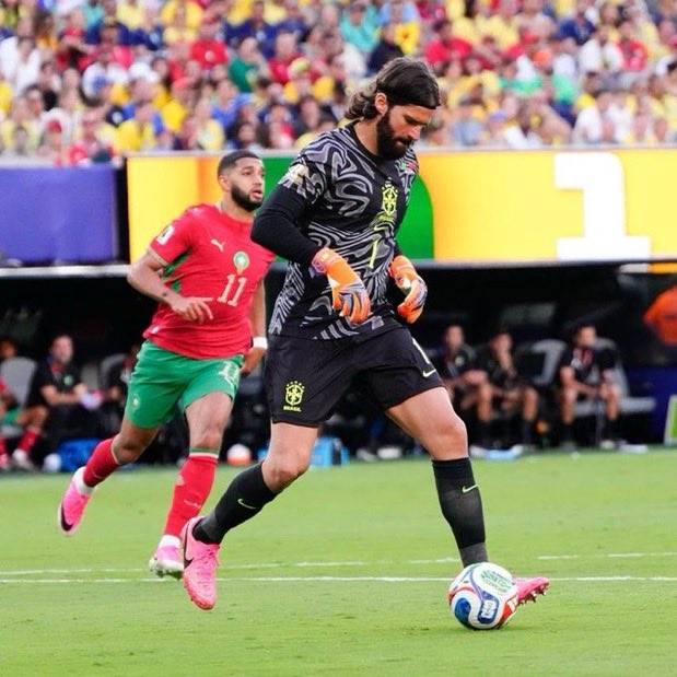 Brazil's Goalkeeper Alison Becker has completed more dribbles at the World Cup than Cristiano Ronald...