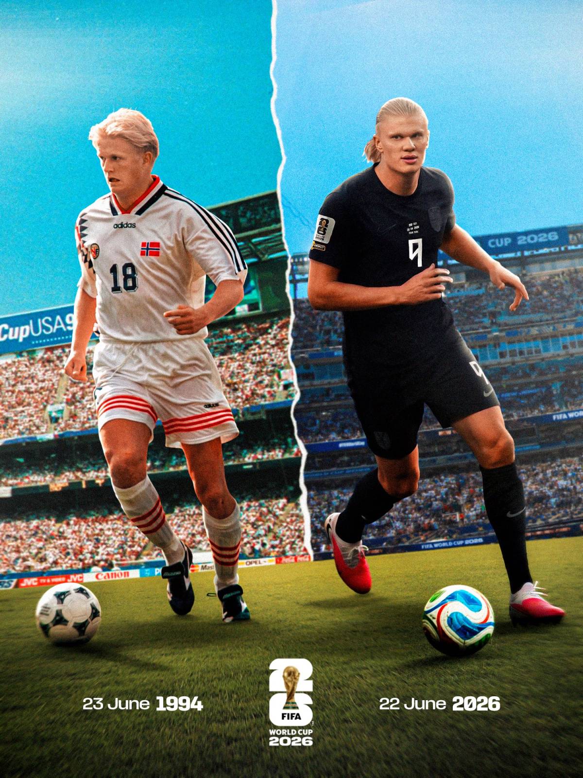Erling Haaland follows in his father's footsteps and features in a #FIFAWorldCup game in New York -...
