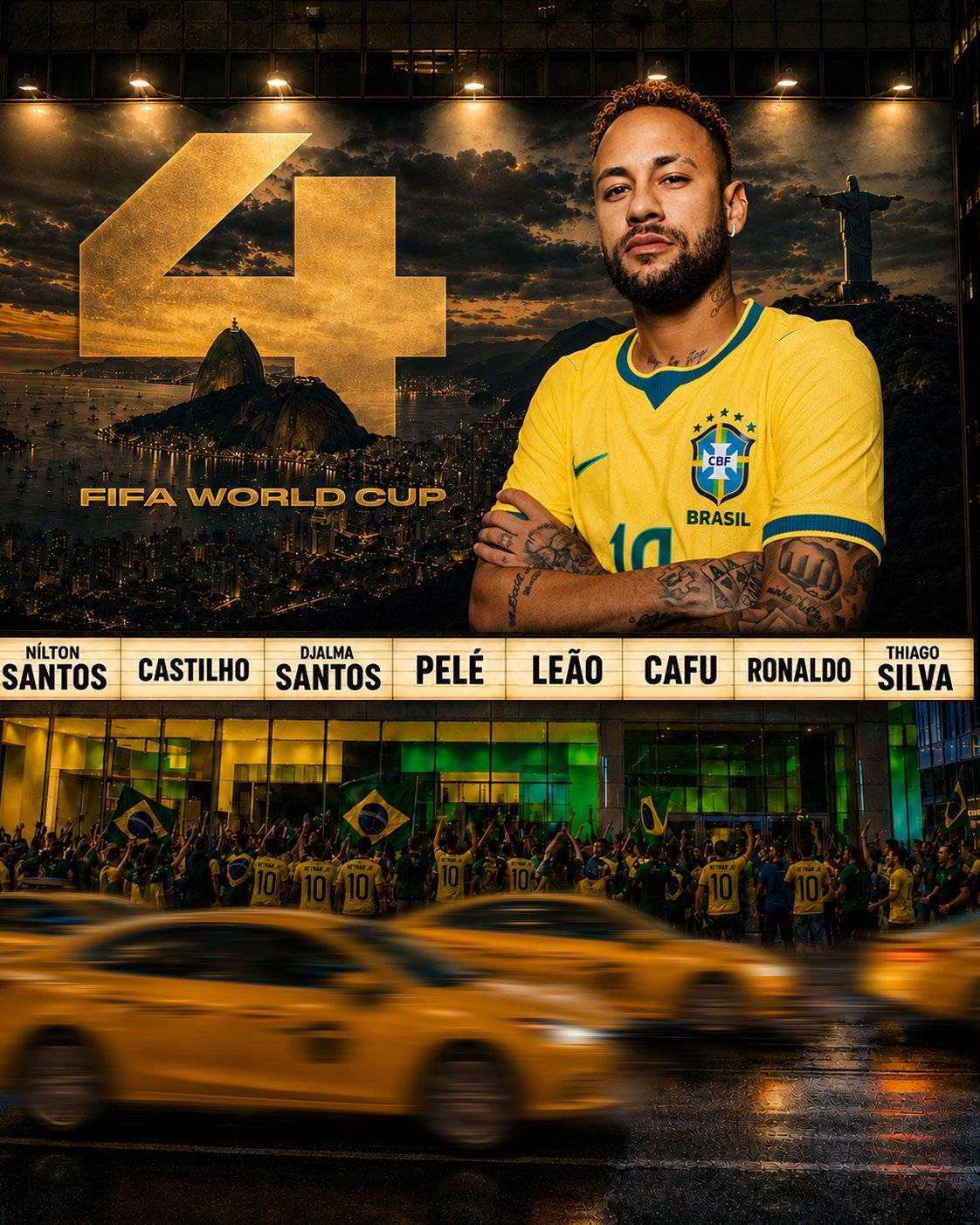 Equalling a Brazilian record, Neymar joins a list of legends as he participates at his fourth
@FIFA...