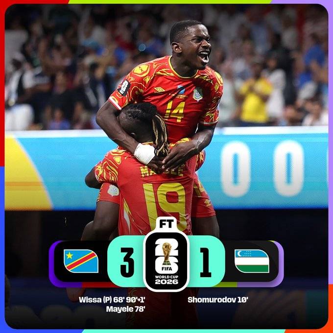 A thrilling comeback from Congo DR to secure a spot in the R32 knockouts! ๐จ๐ฉ
#FIFAWorldCup
#LekeeLe...