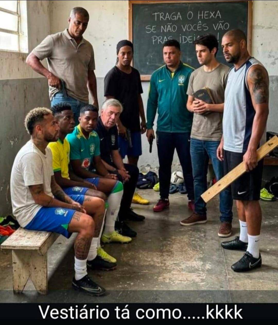 Pictures have been leaked of how it went down in the Brazil dressing room at half time! ๐ง๐ท