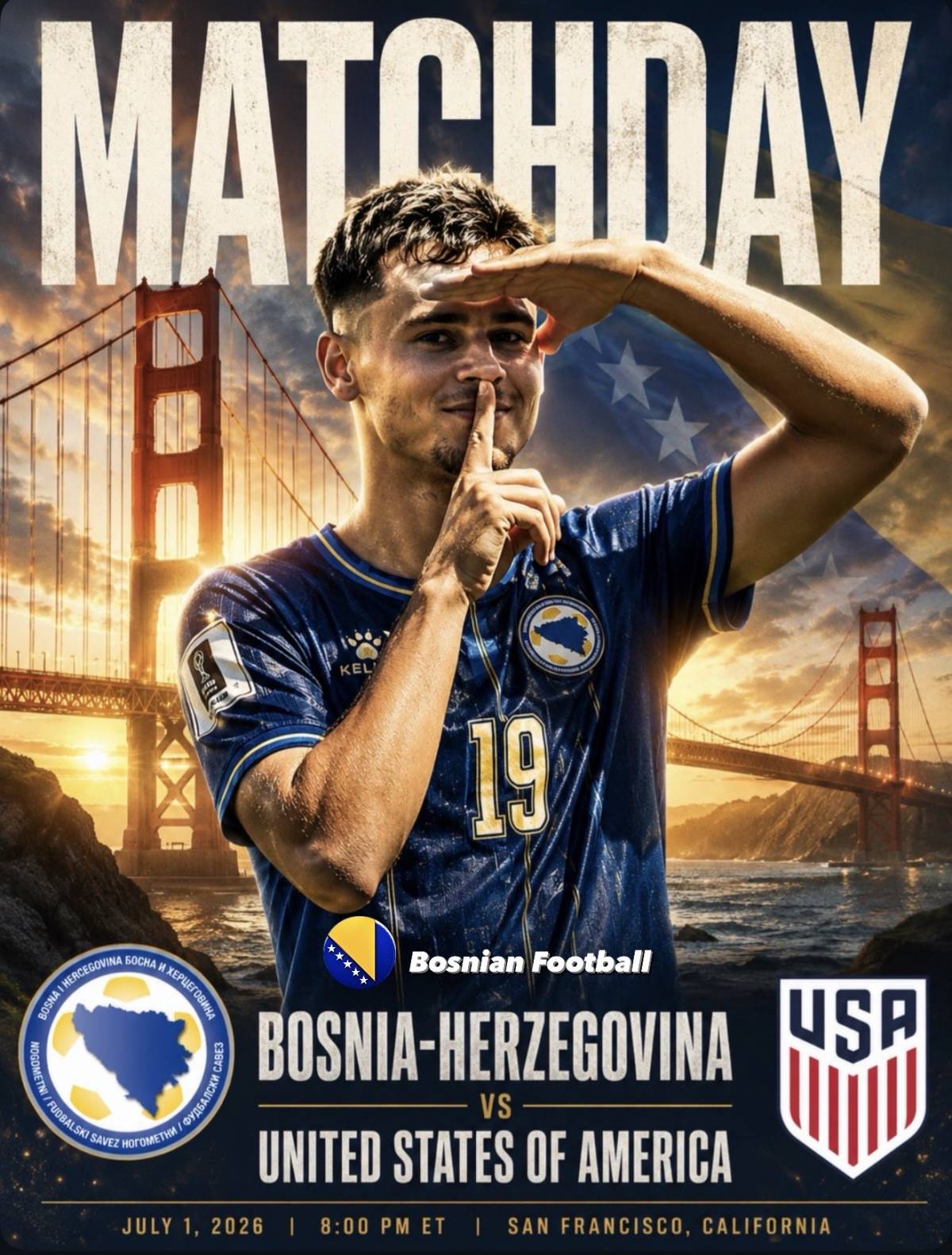 Final Game of the Evening!
United States πΊπΈ - π§π¦ Bosnia and Herzegovina
The hosts will likely look...