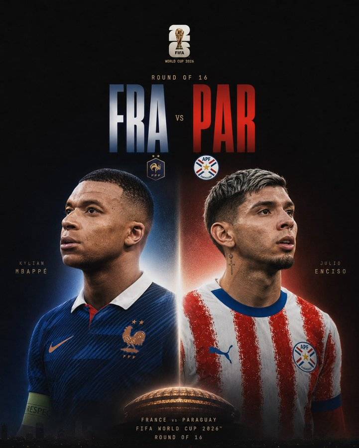 World Cup Round 16 continues with an intense bout between...
France ๐ซ๐ท & Paraguay ๐ต๐พ
Both sides ar...