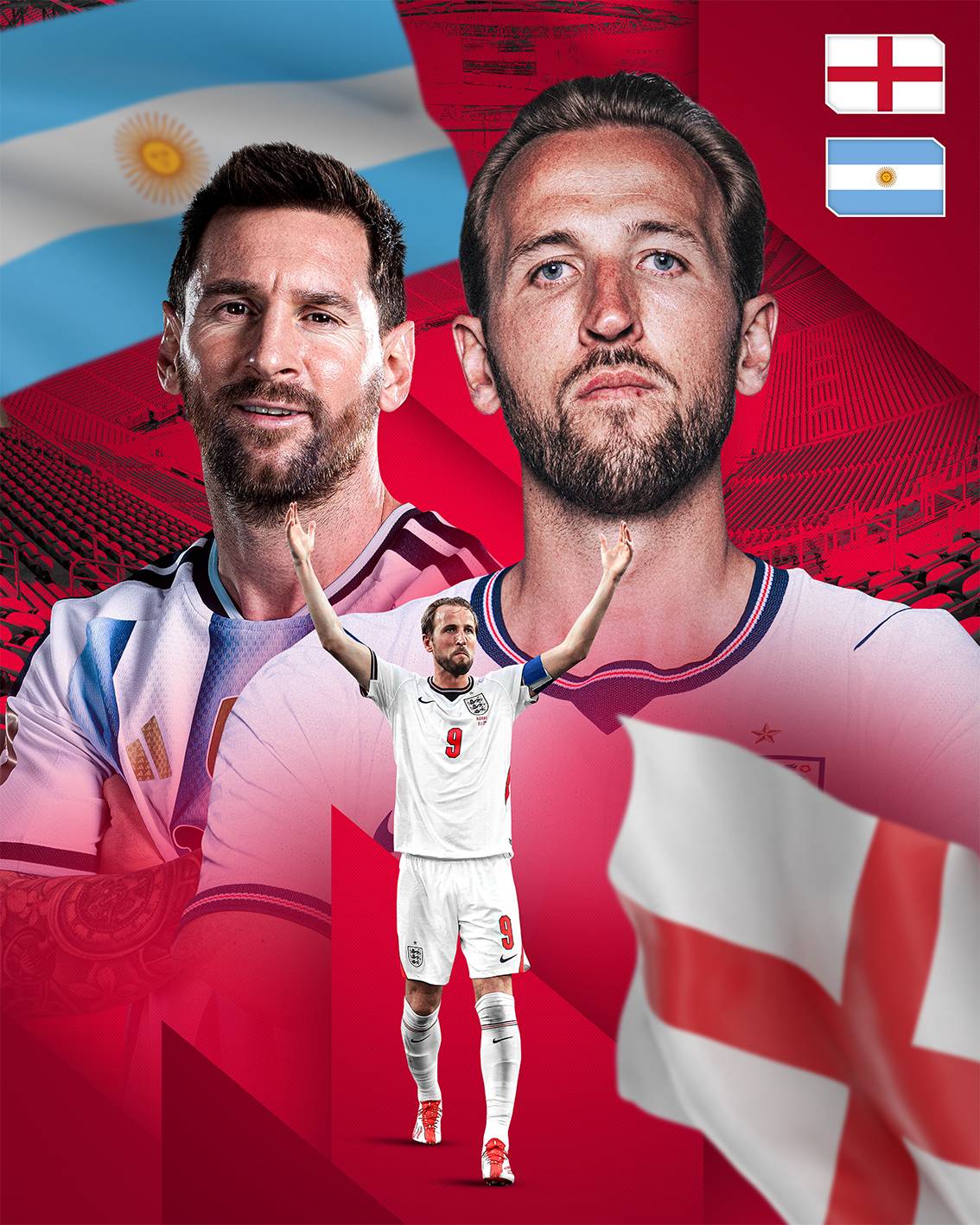 For a place in the @FIFAWorldCup final! ๐
Itโs matchday for England ๐ด๓ ง๓ ข๓ ฅ๓ ฎ๓ ง๓ ฟ & Argentina ๐ฆ๐ท in Atl...