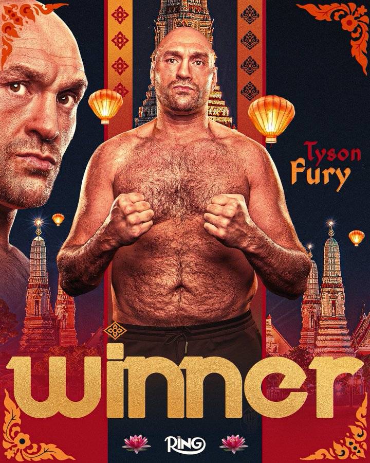‼️ Tyson Fury STOPS Mariusz Wach who ends the fight on his stool after seven rounds in Thailand.....