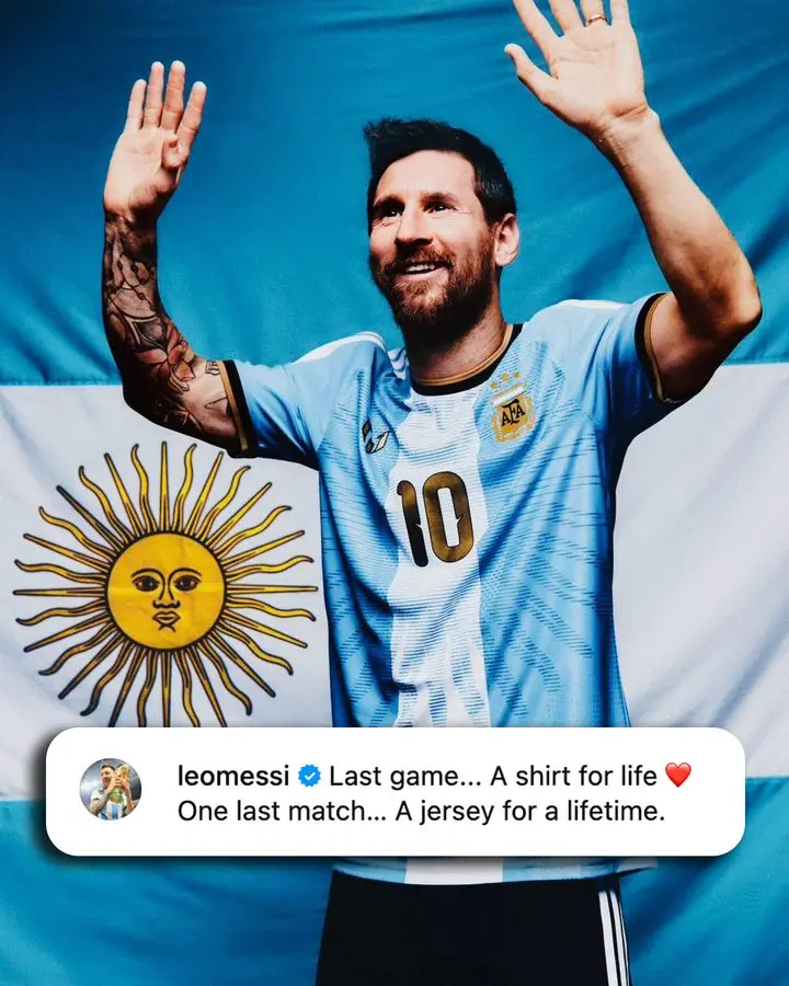 Lionel Messi wearing his final ever international kit. We're not ready to say goodbye π₯Ίπ