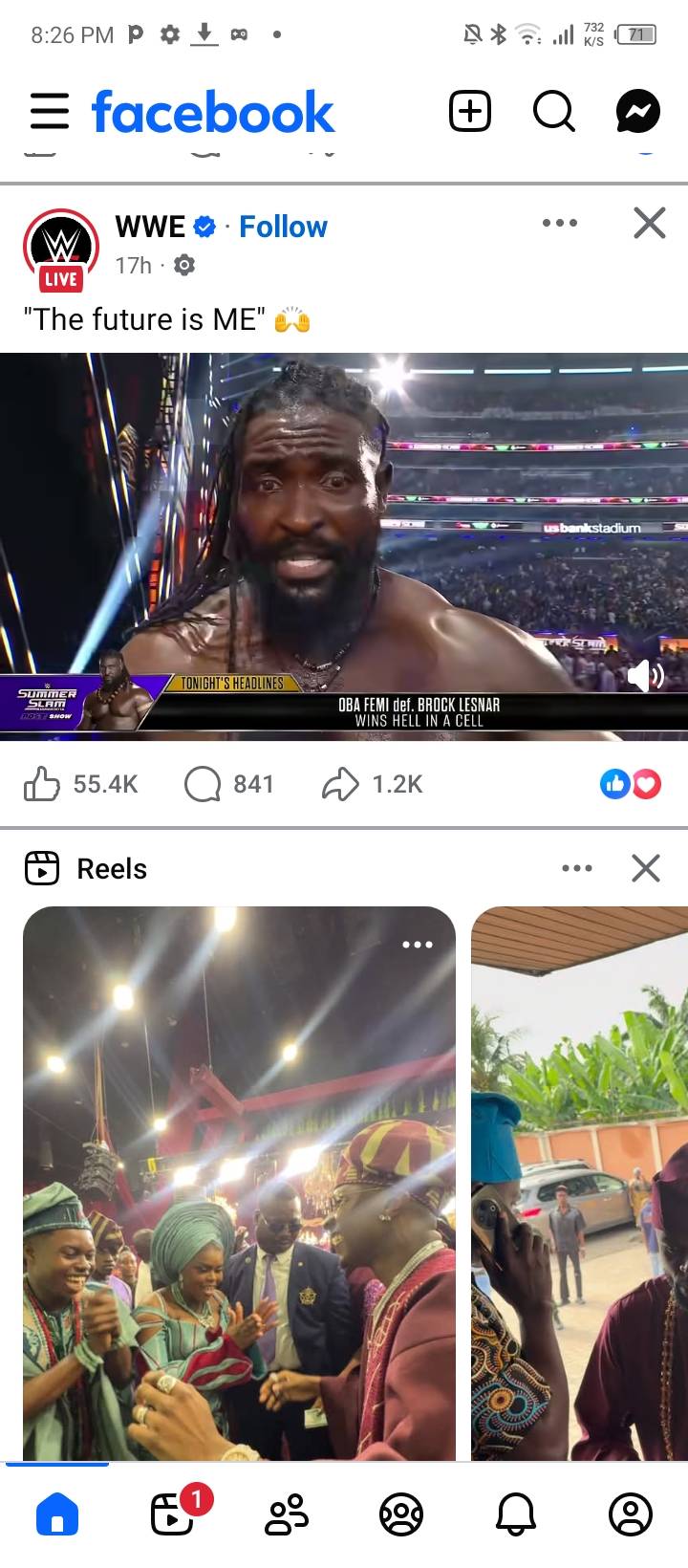 The oba femi have defeated Brock Lesnar ๐ช๐ช๐ช๐ช๐ช๐ช๐ช๐ช๐ช