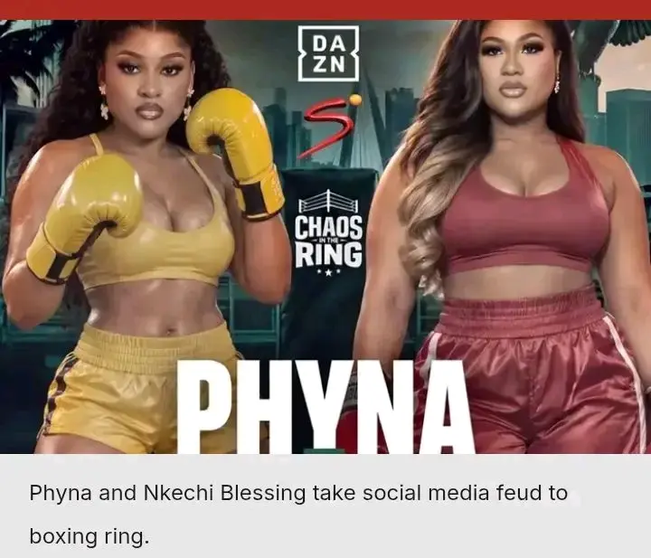 Boom💥
🥊 Nkechi Blessing vs Phyna — celebrity boxing.
Nollywood actress Nkechi Blessing and BBNai...