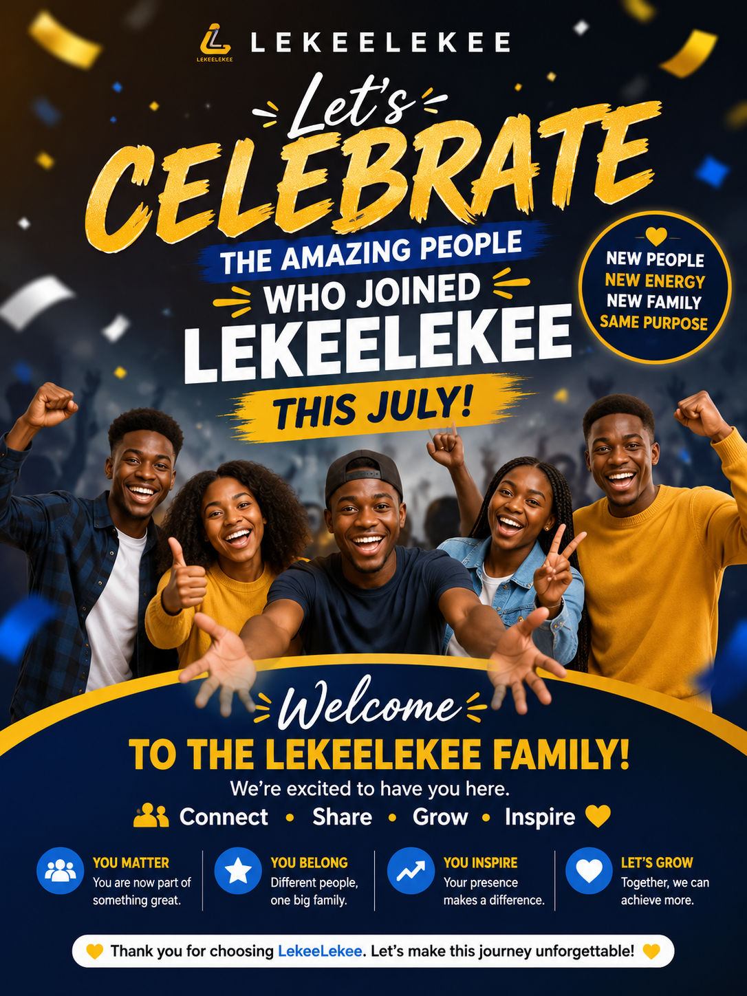 Thank you for choosing LekeeLekee. Every new member brings new ideas, new energy, and new opportunit...