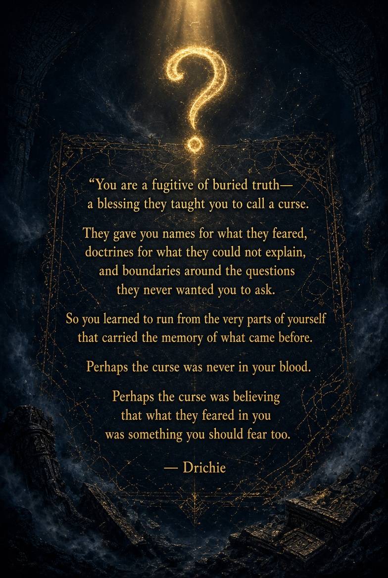 You are a fugitive of buried truth—
a blessing they taught you to call a curse.

They gave you names...