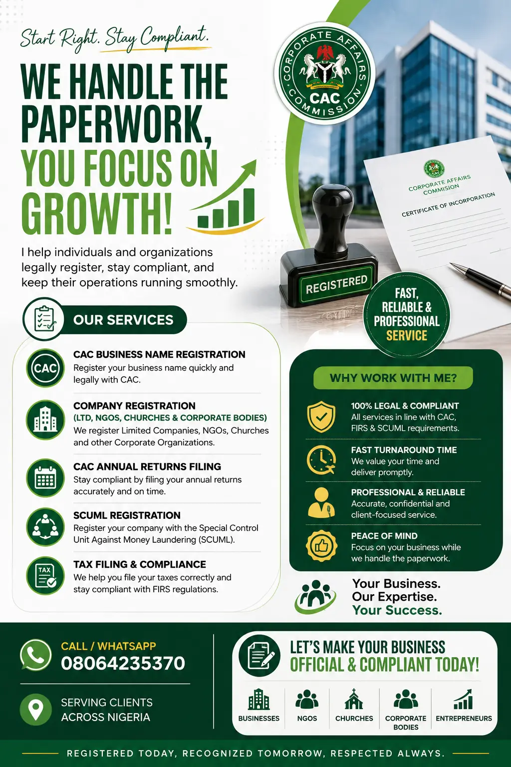 π START & GROW YOUR BUSINESS THE RIGHT WAY!
Are you looking to register your business or stay comp...