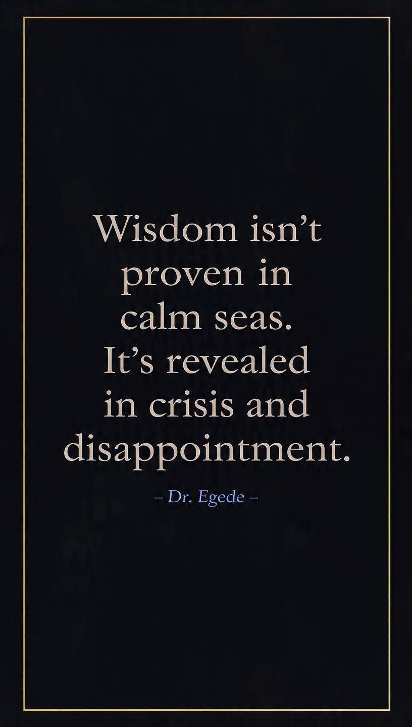 Post by Dr. Egede D. Dominion