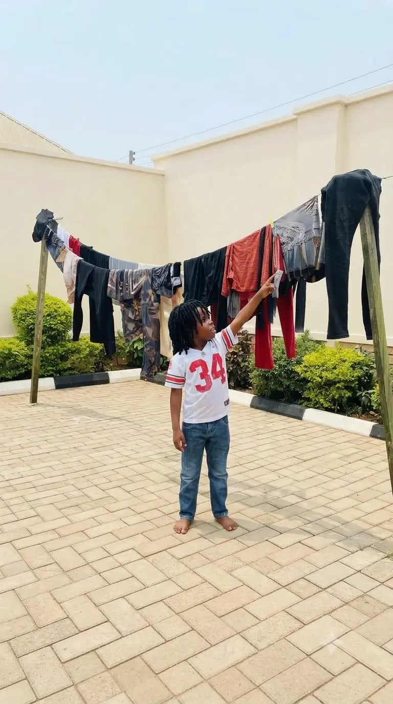 Since one week my mummy washed those clothes, they have not dry because of every day rain. This rain...