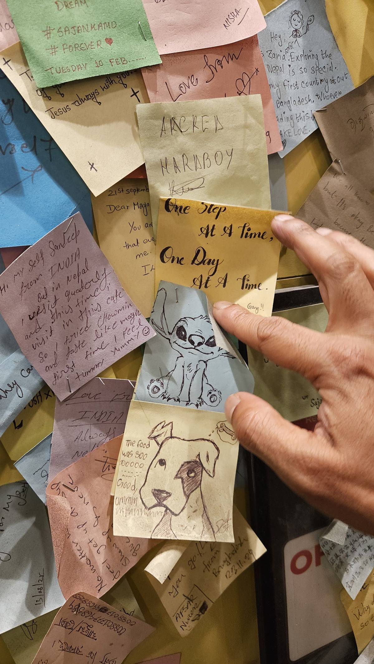 I found this board in a cafe in Kathmandu, Nepal last year. And I just had to put one up myself and...
