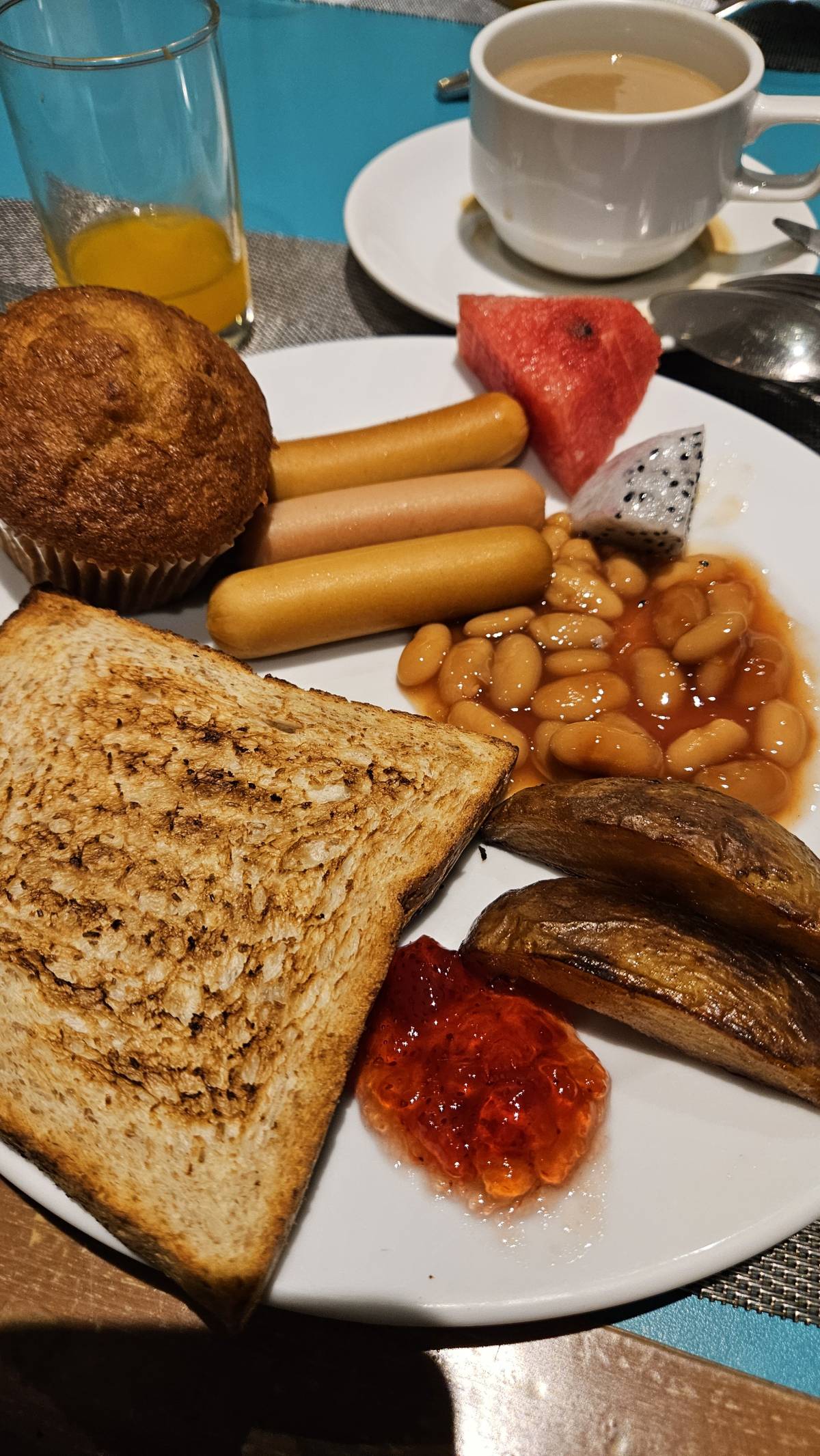 At the buffet breakfast at my hotel today I took 3 rounds ๐คญ๐
I appreciate how they also had some T...