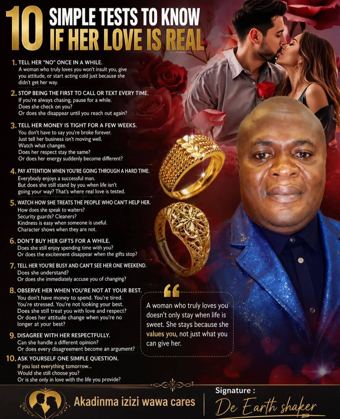Real love isn't proven by words but by consistency; when comfort, money, and convenience disappear,...