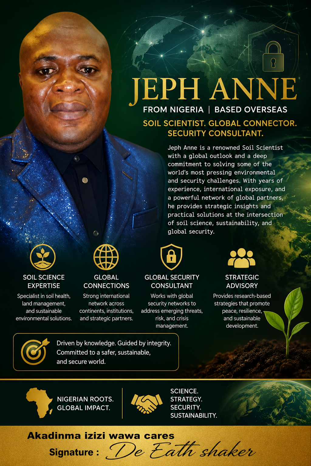 Biography
Obinna Oliver Jeph Anne is a Nigerian soil scientist and international security consultan...
