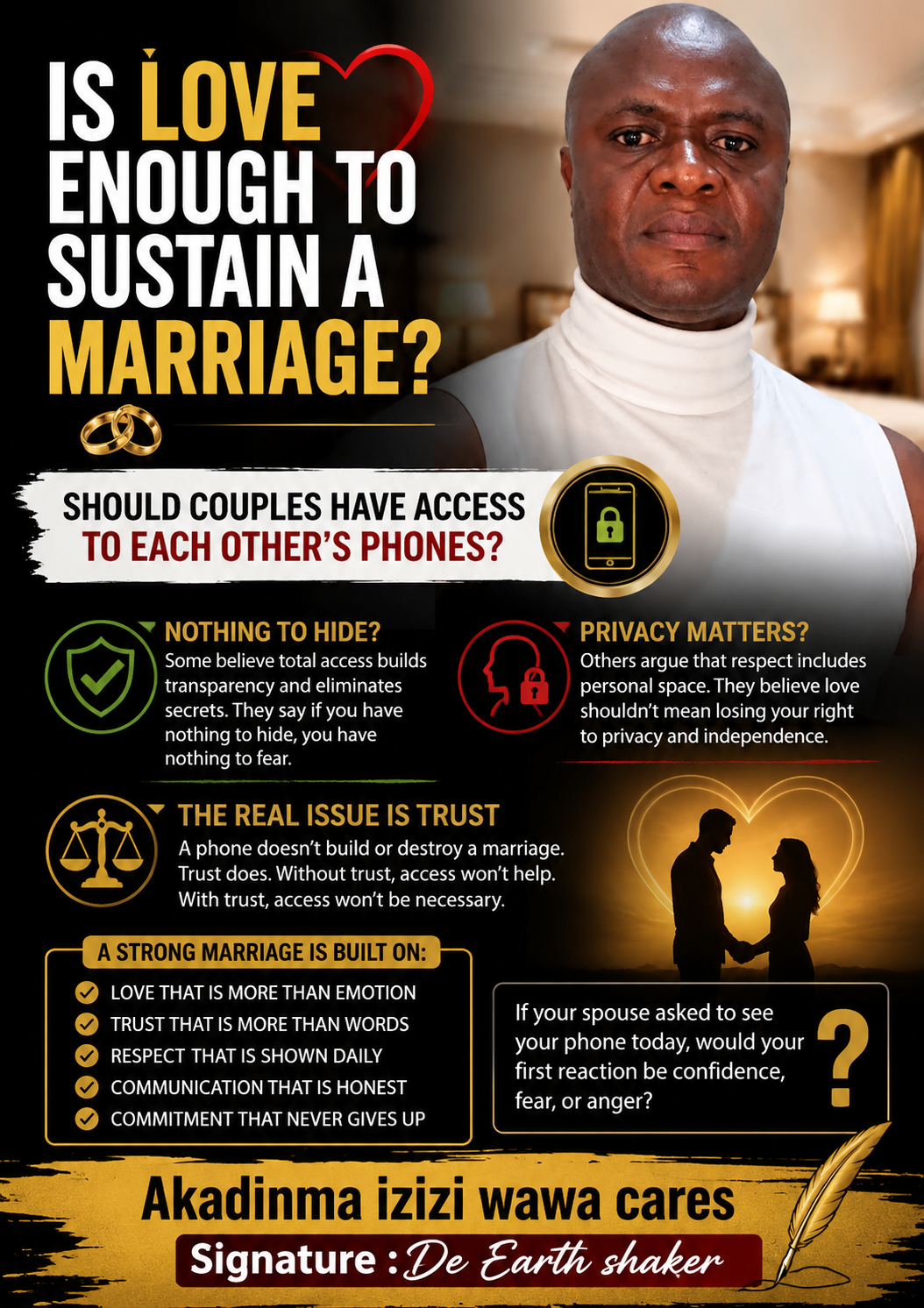 Is Love Enough to Sustain a Marriage? And Should Couples Have Access to Each Other's Phones?
Every...