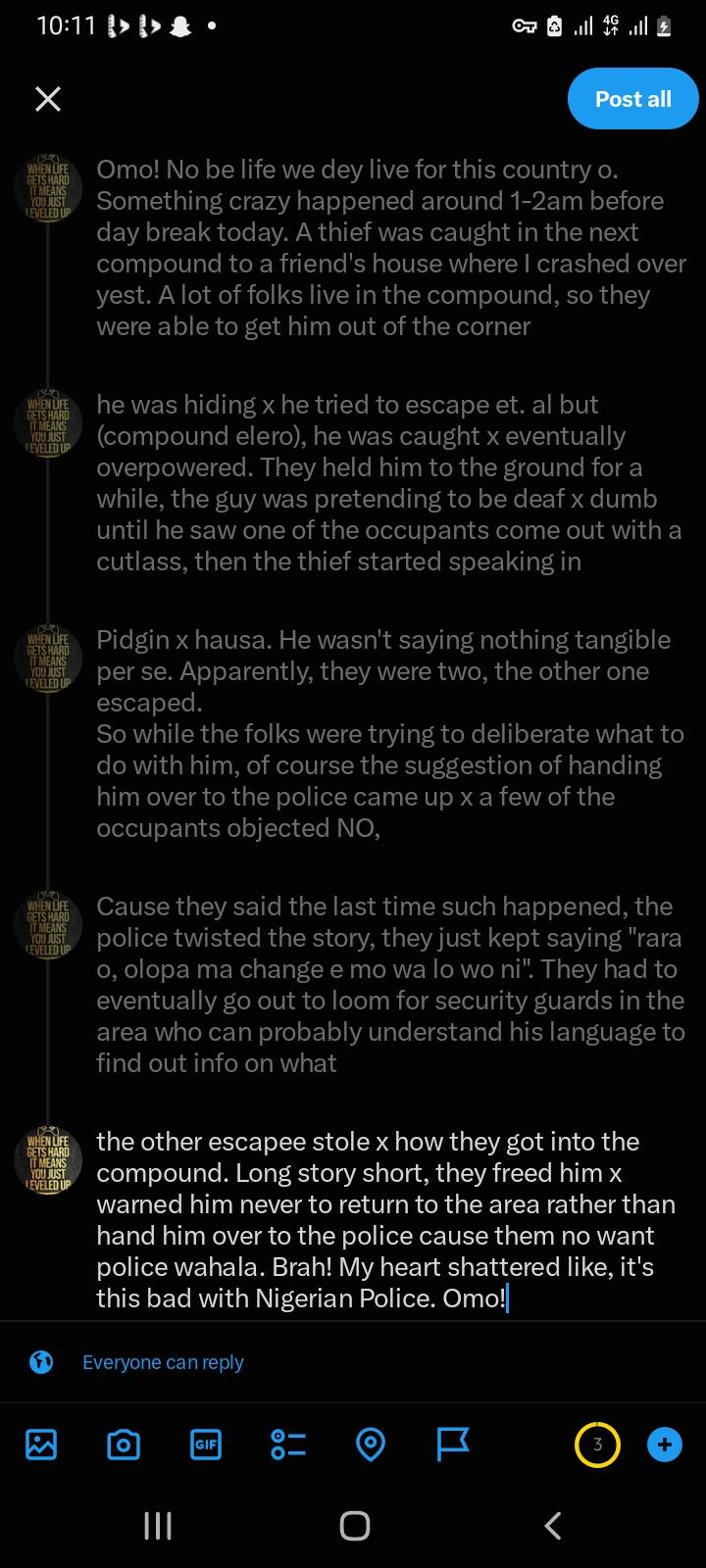 @ruffydfire @ayomairoese  it's stupid terrible here mehn. Lost trust in the govt, in the police, no...