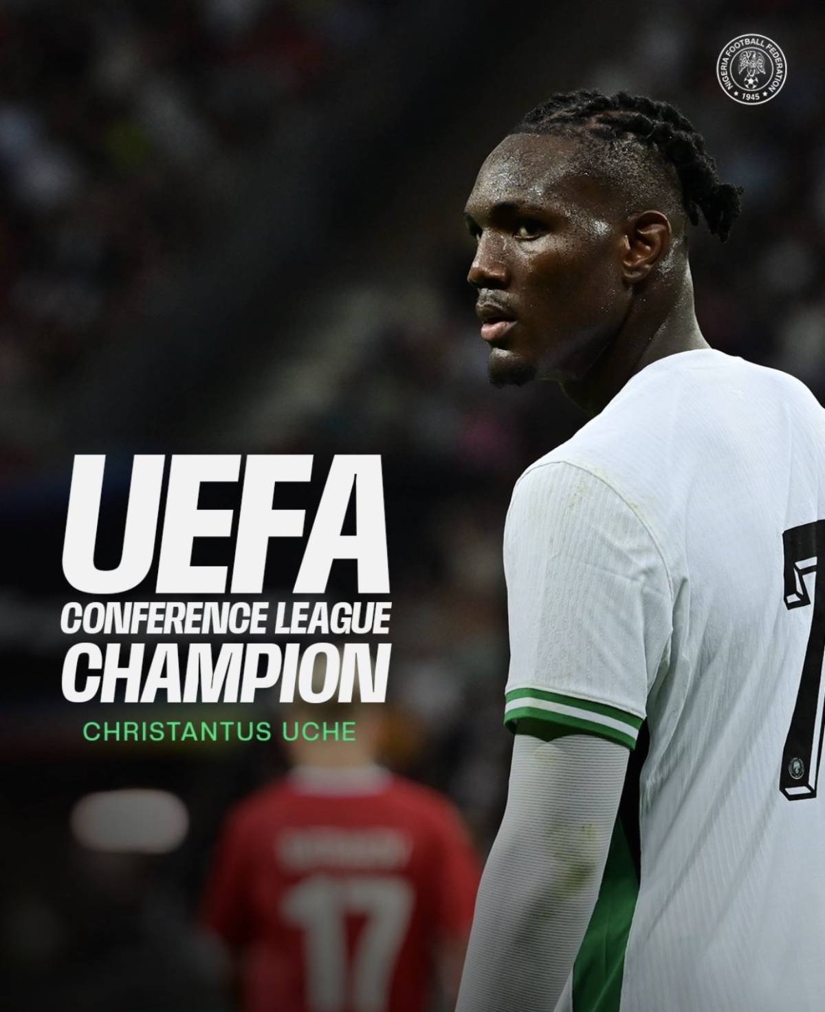 Congratulations ๐ ๐ to Christantus Uche on winning the Uefa Conference League with Crystall Palace...