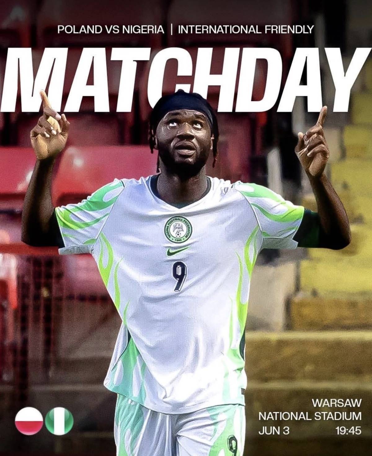 IT'S MATCHDAY LADIES AND GENTLEMEN;
NIGERIA ๐ณ๐ฌ๐๐ต๐ฑ POLAND
๐
: 3rd June, 2026
โฐ: 7:45 pm (๐ณ๐ฌ)
๐๏ธ:...