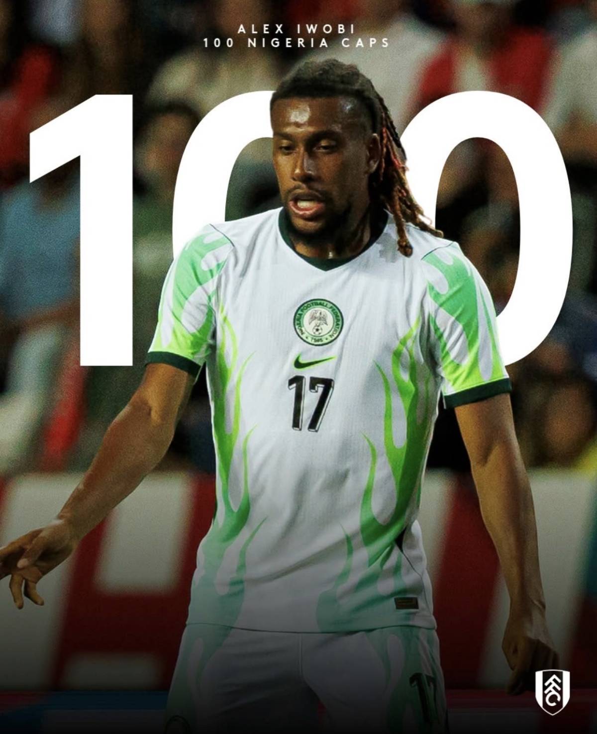 Alex Iwobi 100 caps for Super Eagles π¦
Congratulations πππΎπ