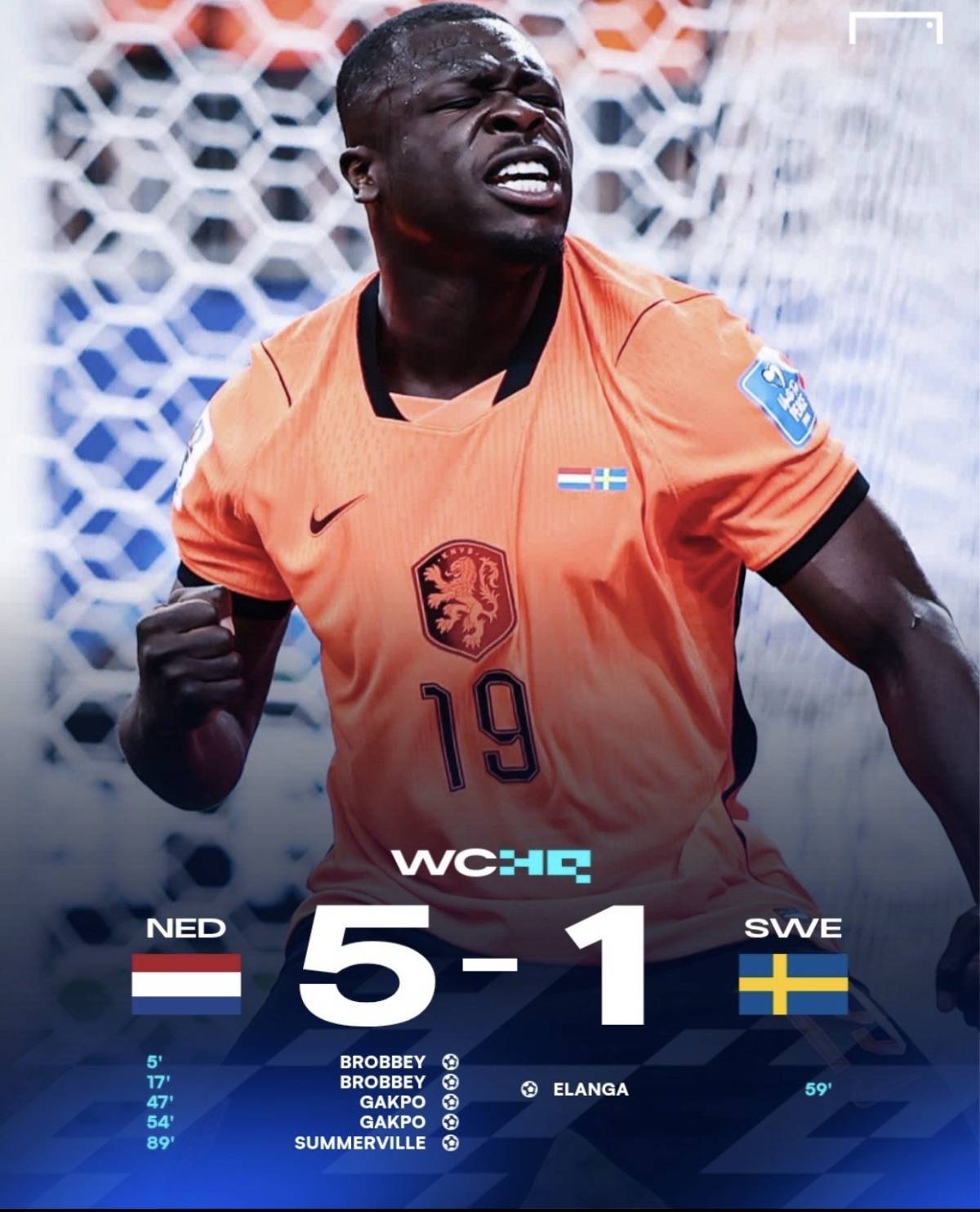 Sweden won their first World Cup match 5-1... and just lost their second match 5-1 ๐ฑ
The Netherlan...