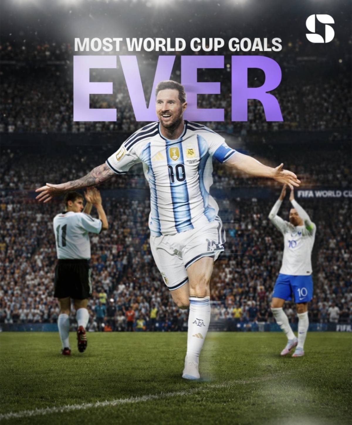 The G. O. Á. T : Lionel Messi Most World Cup Goal Ever 
Congratulations